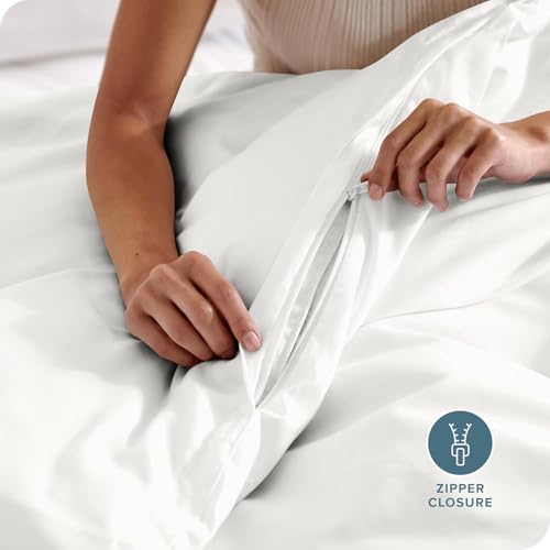 Image of Viewstar Premium Cotton Duvet Cover, King Size 91x101 Inches, 300 Thread Count, Ultra-Soft, Wrinkle-Free, Cotton-Quilt /Comforter Zipper Cover (Off White)