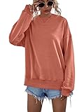 YAMTHR Womens Casual Pullover Hoodies Tops Long Sleeve Sweatshirt with Cap(211Orange, Small)