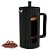 CASA LITUS Prensa Francesa de Vidrio 1 Litro con Émbolo de Acero Inoxidable Fácil de Lavar, Cafetera con Cubierta Antideslizante, Diseño Moderno, para Café o Infusiones, French Press para Molido Medio