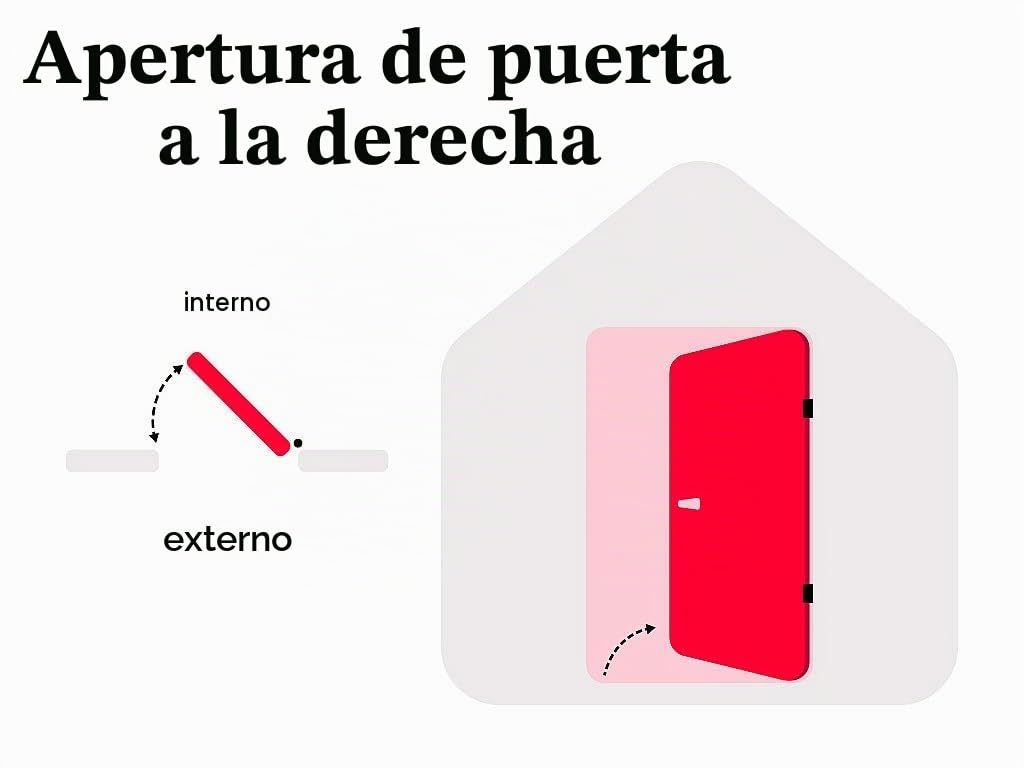 Vente-unique - Puerta de entrada de acero con inox Alt. 207 x Ancho 100 cm acabado roble - apertura derecha - TIFANA