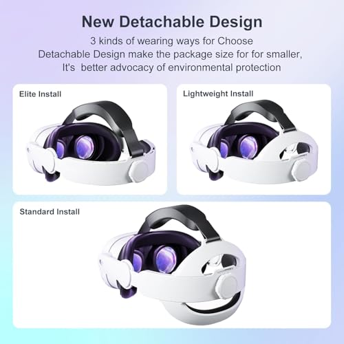 Image of Saqico Head Strap For Meta Quest 3,Pressure-Free Elite Strap for Oculus Quest 3 Accessories Replacement, Adjustable Headband Soft Cushion VR Headset Enhanced Comfort &Balanced Fit for Longer immersion
