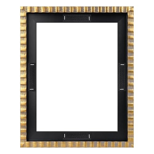 CCPEAR 11x14 Gold Canvas Floating Frame for Paintings Distressed Finish