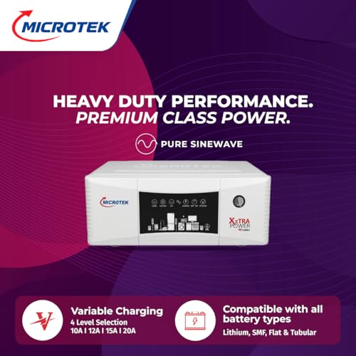 Microtek XXTRA Power VTURBO NEW 2100 24V SW Pure Sine Wave Inverter for Home,1650VA Power Backup, Supports 24V Dual Battery System, Ideal for Lights, Fans, TV, Router & Laptop, 230V Output view 2
