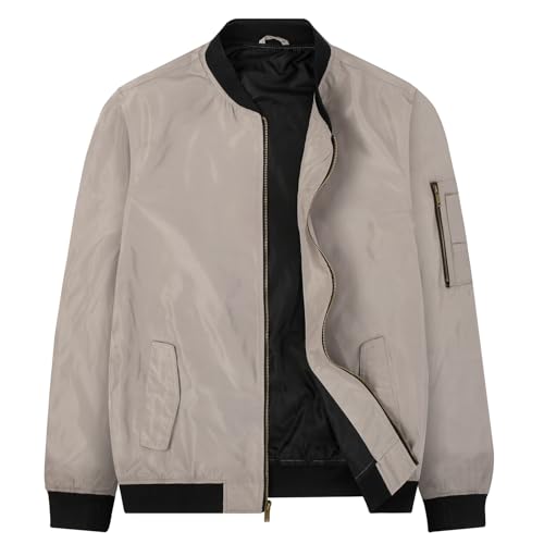 Mywu Mens Bomber Jacket Slim Fit Casual Windproof Lightweight Jac...