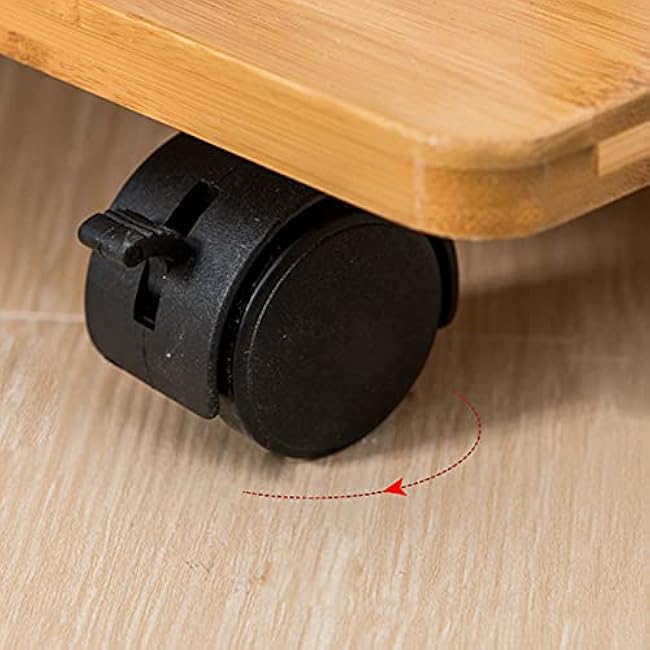 Wooden Mobile Side Table Serving Trolley Tea Cart with Storage Rack and 360¡ã Wheels 3 Tier Dining Cart for Kitchen(Natural-50X60.5Cm)-j8cKjnJU