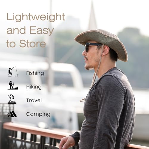 Image of Bucket Hat Wide Brim UV Protection Sun Hat Boonie Hats Fishing Hiking Safari Outdoor Hats for Men and Women