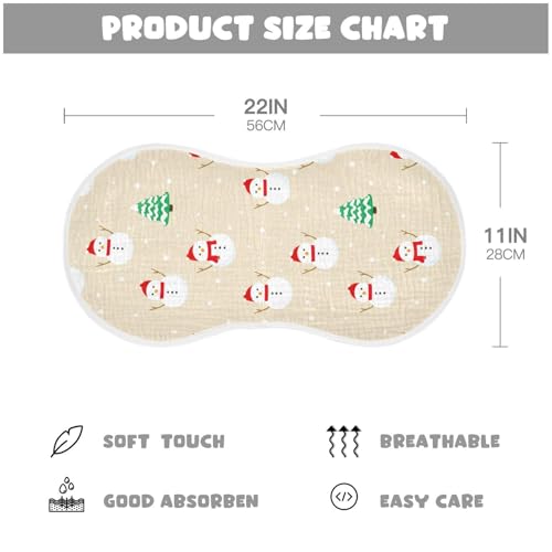 Baby Burp Cloths, Soft Absorbent Burping Cloths for Babies, Cotton Milk Spit Up Rags, Large Size for Newborns, Baby Boys and Girls (Scarf Snowman Design)4