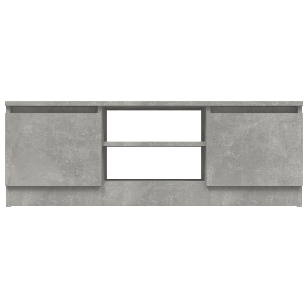 TV-Schrank Betongrau 102x30x36 cm, Holzwerkstoff, mit Tür, viel Stauraum für DVD-Player, Spielkonsolen, Moderne Wohnzimmer-Möbel, praktisches Media Entertainment Center