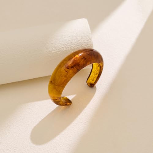 Vintage Acrylic Resin Cuff Bracelet for Women Chunky Tortoiseshell Resin Bangle Acetate Mottled Plate Cuff Bracelets3