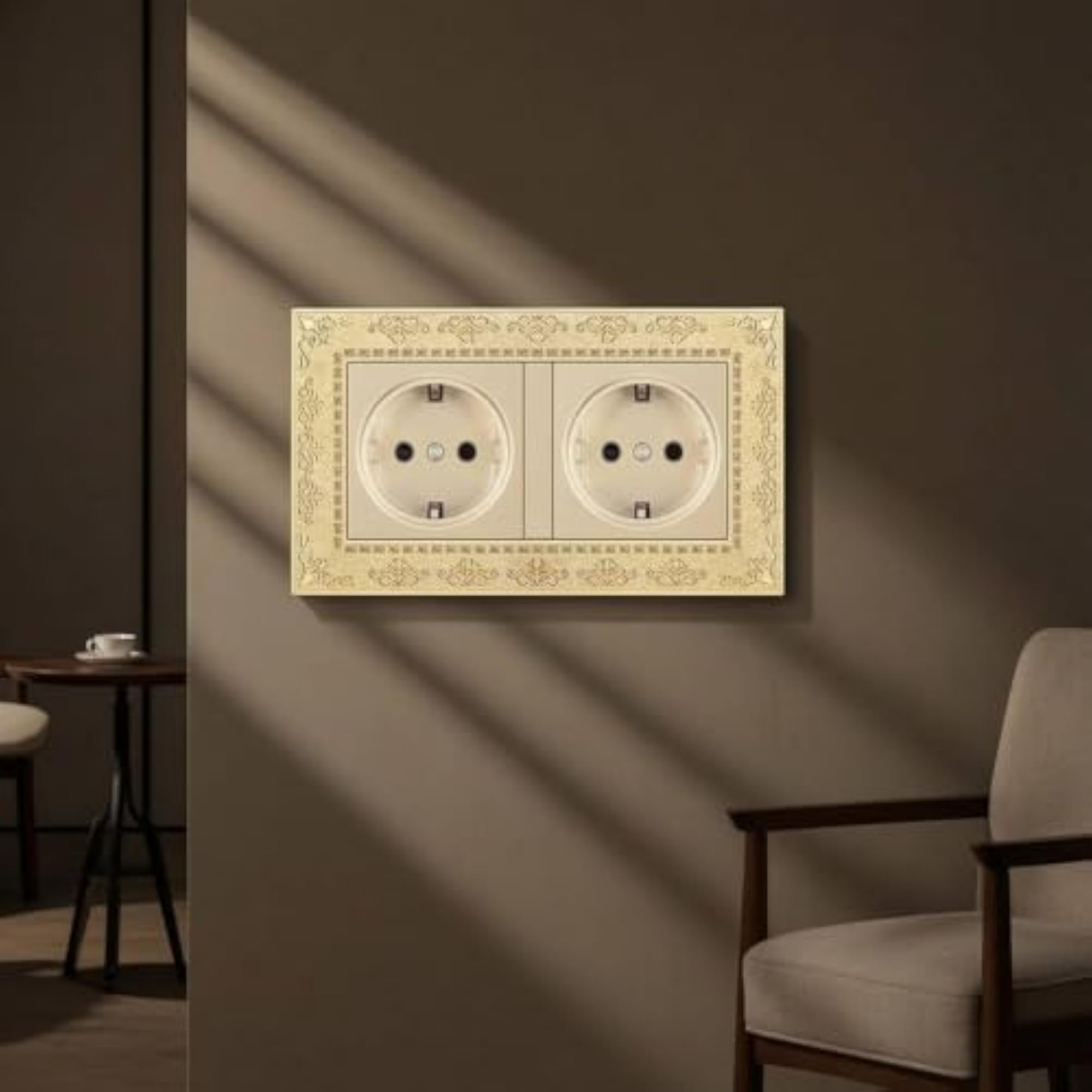 Ornate Decorative Wall Plate Gold-Tone Switch Plate