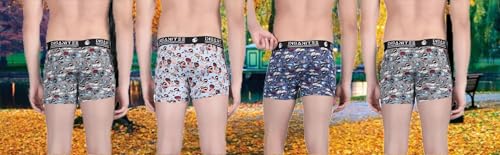 Image of Men's Extra Thin Elastic Nylon Underwear Long Comfortable Breathable Comfort All Over Printed Design Boxer