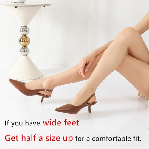 Image of RIBONGZ Sexy Slingback Pumps Elegant Dressy Heels for Women Closed Toe Pointy High Heels Wedding Bride Prom Party Evening Shoes