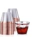 Rose Gold Party Cups 9 oz 50 Pack - Clear Plastic Tumblers | Rose Gold Rim Disposable Hard Party Cups for Wedding, Parties, Fancy Bridal Shower Decor