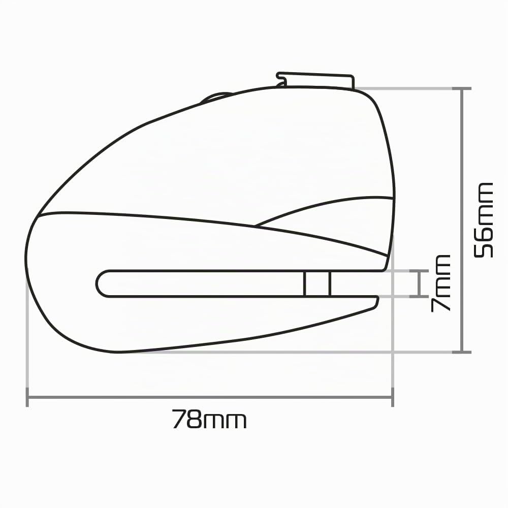 Oxford Screamer7 Alarm-Scheibenschloss LK290 | Hochsicherheit, 100 dB, alarmierter Disclock für Motorrad, Moped, Motocross, Fahrrad, Gelb/Schwarz