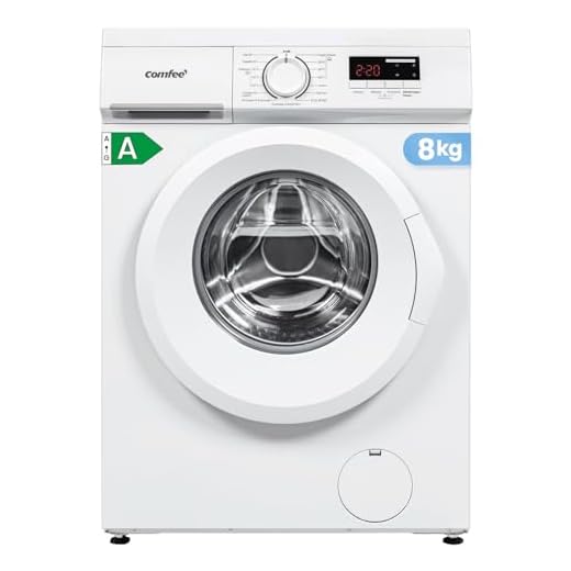 COMFEE' CFE12EW80-W-FR Lave-linge frontal 8KG, Classe énergétique A, Moteur BLDC 1400 tr-min, 15 Programmes, Prélavage, Blanc [Classe énergétique A]