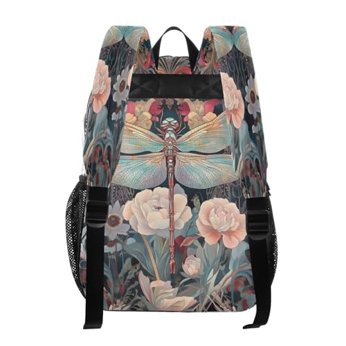 Dragonfly Flower Clear Backpack Heavy Duty See Through Transparent PVC BookBag for Kids Boy Girl School Work3