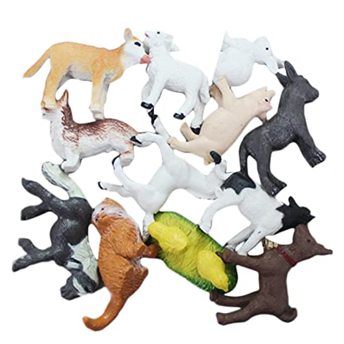 Mgichoom Bauernhoftiere Spielzeug Statuen,12-teiliges Bauernhof-Scheunentier-Spielset | Mini-PVC-Simulation Farm Animal… – Bild 6