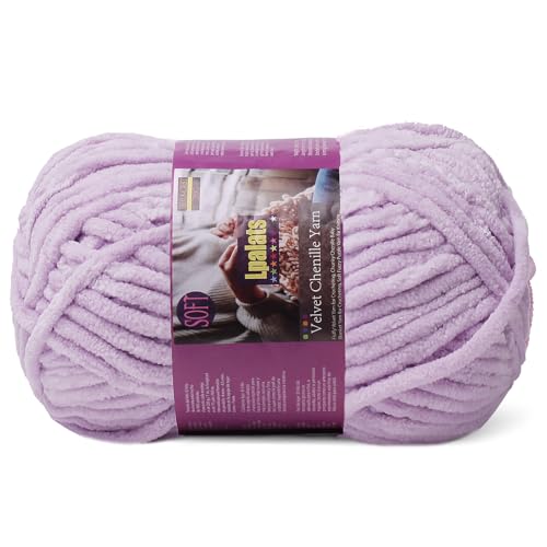 Image of Chunky Chenille Yarn for Crocheting, Purple Fluffy Blanket Yarn for Crochet | 1 Pack of 175 Yds, 7.05 Oz Fuzzy Thick Velvet Yarn for Crocheting Plush Soft Crochet Yarn for Knitting Blankets, Amigurumi