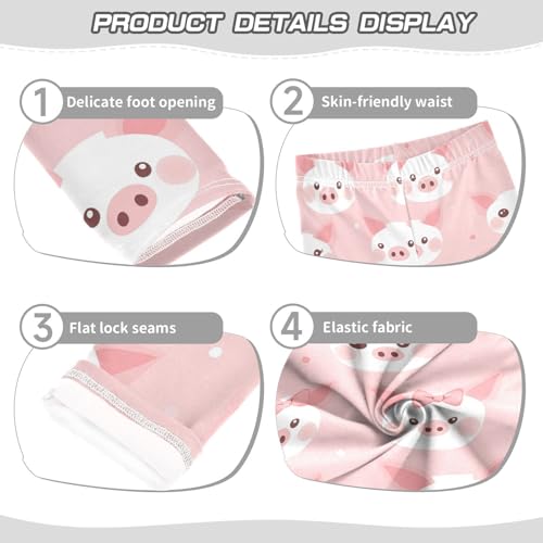 Pig Face Girls' Leggings Toddler Doodles Cute Kids Yoga Pants Dance Active Tights 4T3