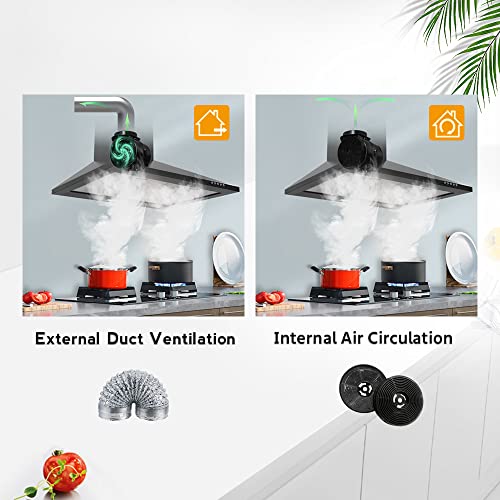 Firegas-Campana-extractora-de-60-cm3-niveles-de-potencia-montaje-en-pared-iluminacion-LED-recirculacion-de-aire-campana-extractora-negraCon-Filtro-de-Carbon