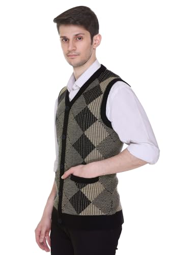V Neck Cardigans for Men - Woolen Sleeveless Sweater for Man Winter Wear