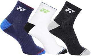 YONEX Quarter Length Performance Sports Socks (Badminton, Running, Gym &amp; Indoor Training), Pack of 3