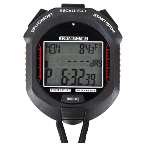LAOPAO Stopwatch,Rechargeable Sports Stopwatch Timer with Backlight, 200 Lap Multi-Function Digital Stopwatch with Large Display,1/1000 Second Sports Timer for Match, Coach, Referee, Training, Timing Cover