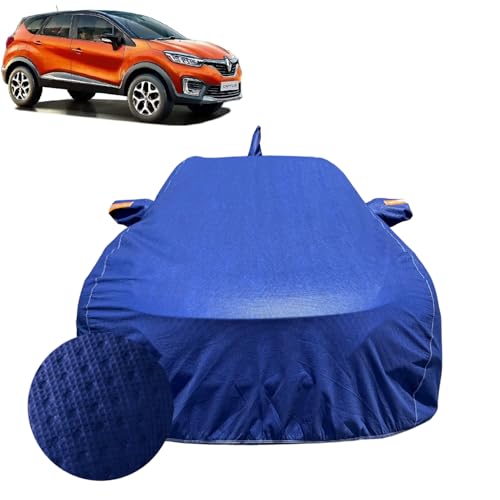 Image of Car Cover for Renault Captur (2017-2020) | 100% Waterproof Cover with Reflective Mirror Pockets | Dustproof, Scratchproof, Heatproof Renault Captur Car Cover |Soft Cotton Lining| Blue