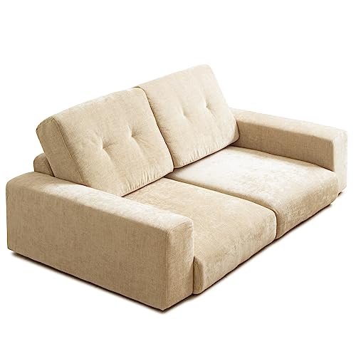 岩附 ローソファー 2人掛け 幅135cm ファブリック コンパクト フロアソファ こたつ用 ソファ アイボリー IW-67IV