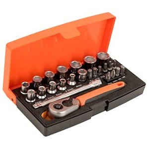 Bahco SL25 Ratchet Socket Set, Metric 1/4″ Drive, 25 Pieces