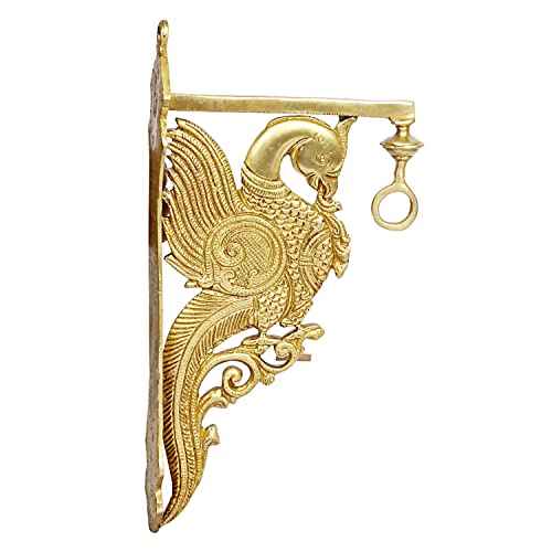 ARTVARKO Soporte de gancho tradicional de latón con diseño de loro para farol de pared, campanas, decoración del hogar, 12 pulgadas
