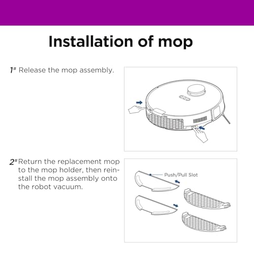 GuoYiAMA Replacement Parts for Eureka E10s Accessories Fit Compatible with Eureka E10s Robot Vacuum Cleaner,1 Main Brush, 6 Bristle Brush Strips,6 Side Brush,4 Hepa Filters,3 Mop Pads