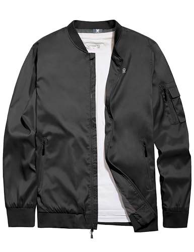 Image of Little Donkey Andy Men's Lightweight Bomber Jacket Causal Fashion Flight Windbreaker Fall Spring Outdoor Coat