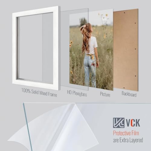 Image of VCK 11x17 Picture Frame, White Wood Poster Frames for Wall Display, 2 Pack