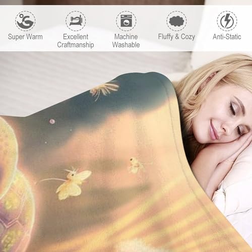 Couverture motif tortue impression 3D drap de lit flanelle légère - 4
