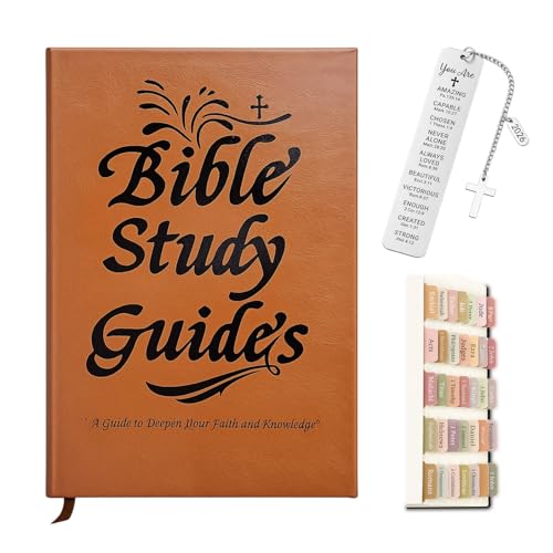 Bible Study Guide, 3 Pcs Bible Study Supplies for Women Includes Bible Study Journals, Bookmark and Bible Tabs for Daily Devotional Practice