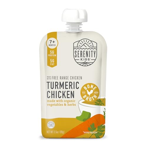 Image of Serenity Kids Organic Chicken Puree Pouches, No Added Sugar, 3.5 Oz, 6 Pack | Protein-Packed Toddler Snacks, No Added Sugar, Chicken Bone Broth, Baby Essentials, Organic Baby Food, Toddler Food