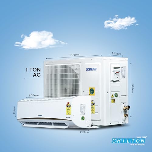 Image of Chilton 1 Ton Inverter Split Air Conditioner, White, 3 Star AC, 2025 Model