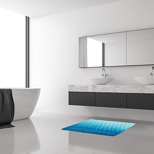 Rosielily Diamond Shape Bathroom Rug, Blue Bathroom Mat, Super Soft And Absorbent Shaggy Plush Bathroom Rugs, Thicken Bathroom Rug, Non-Slip Bathroom Rug, Machine Wash And Dry, 24''X16' #TOP5