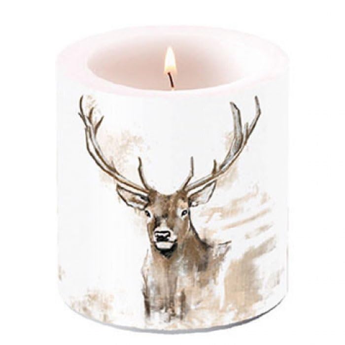 ZauberDeko Kerze Windlicht Hirsch Weihnachten Deko Herbst Wild Jäger...