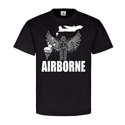 T-shirt Airborne St Michael Erzengel Paratrooper noir XXXXXL pour passionnés d'aviation