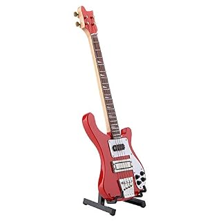 Cyrank Mini réplique de Guitare, modèle de Guitare Miniature modèle d’instrument de Guitare Ornements réplique de Guitare Basse Miniature Rouge avec Support et étui - Les Beatles, Paul McCartney, John Lennon, RIngo Starr, George Harrison Cyrank Mini réplique de Guitare, modèle de Guitare Miniature modèle d'instrument de Guitare Ornements réplique de Guitare Basse Miniature Rouge avec Support et étui – Image 7