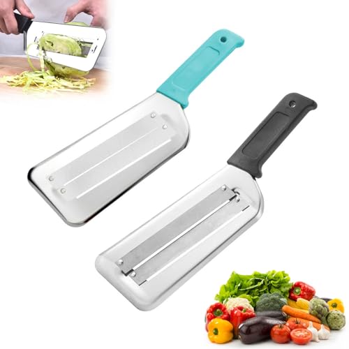 Stainless Steel Cabbage Shredder for Coleslaw, 2025 Upgraded Stainless Steel Double-Layer Slicer, Multifunctional StainlessSteel Cabbage Shredder for Slicing, Grating & Shredding (02)