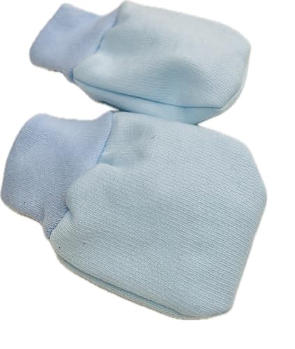 Image of VIN Newborn Baby Boy - Girl Cotton Mittens Floral Bow Design Caps Gloves Booty Combo Pack of 2 Pair for 0 to 6 Months |Parent Infant Apron Gift Set