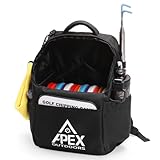 Apex Outdoors Lite Disc Golf Bag, Disc Golf Backpack Holds Over 18 Discs, with Foldable Support Panels & Accessories Pouch & Water Bottle Holder