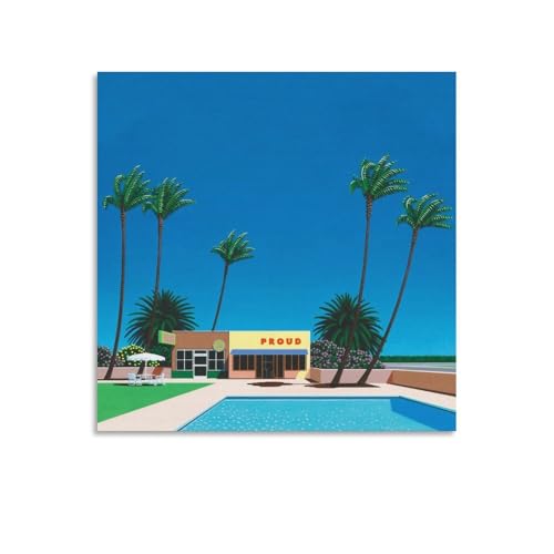 Hiroshi Nagai Poster Summer Day pool impression toile 70x70cm