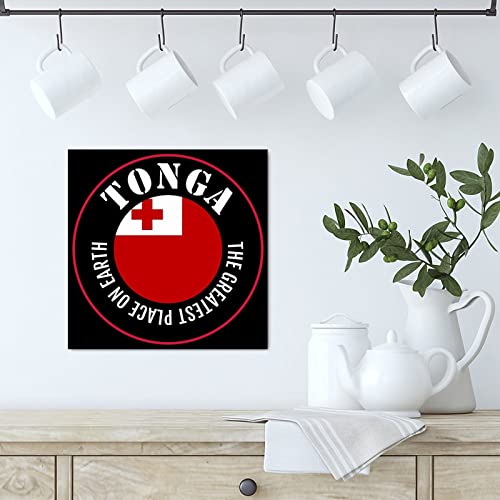 Panneau mural bois drapeau Tonga pour sublimer un mur vide - 4