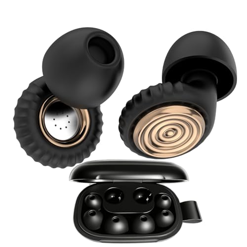 COEHSFY Tapones para los oídos con reducción de ruido de 30 dB, cancelación de ruido y protección auditiva flexible para conciertos enfocados en SleepingTravel, incluye 8 puntas de silicona (XS/S/M/L