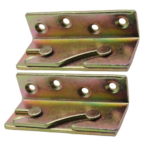 Juego de 2 soportes de repuesto resistentes para marco de cama, sin mortaja, material de marco de cama de acero laminado en frío, accesorios de riel de cama, piezas de repuesto para accesorios de cama