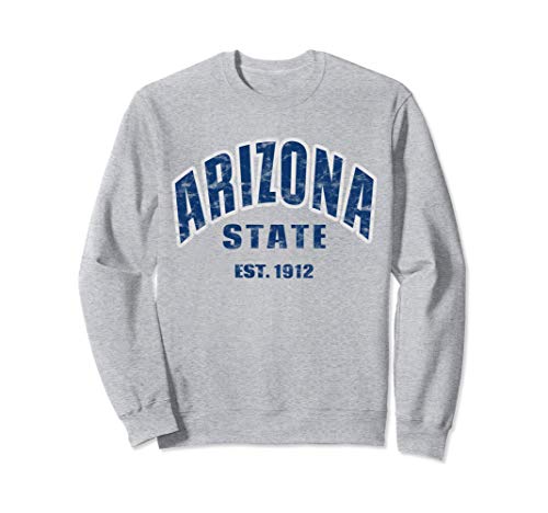 Classico Vintage Retro USA ARIZONA State 1912 testo blu Felpa
